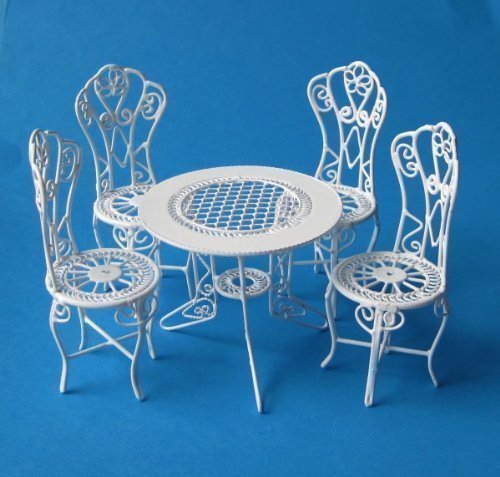 Unbekannt Creal 330071 Gartenmöbel Tisch + 4 Stühle Metall 1:12 für Puppenhaus von Unbekannt