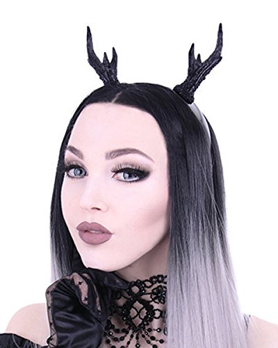 Dark Dreams Gothic Steampunk Haarband Haarreif Kopfschmuck Geweih schwarz von RE