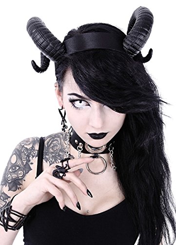 Dark Dreams Gothic Steampunk Headband Haarband Haarreif Kopfschmuck gedrehte Hörner Restyle von Unbekannt