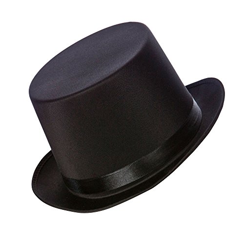 wicked Deluxe Satin Black Top Hat Fancy Dress Accessory von wicked