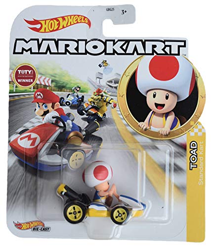 Unbekannt GJH63 - Model Toad Standard Kart SUPER Mario Kart Die Cast - Multicolor - 1/64 5cm von Hot Wheels