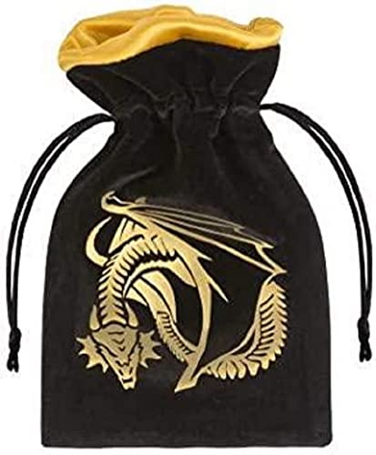 Q-Workshop DRA12 - Dragon Black & Golden Velour Dice Bag von Q-Workshop