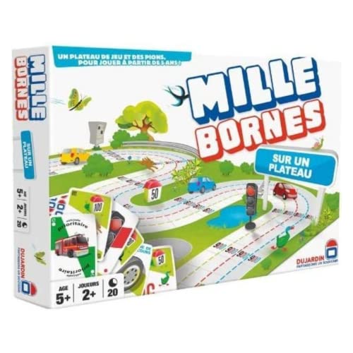Dujardin – Tausend Bornes auf einem Brett – Großer Klassiker – Gesellschaftsspiel – Brettspiel – Zum Spielen mit Familie oder Freunden – Familienspiel – 2 Spieler und mehr – ab 5 Jahren von Dujardin