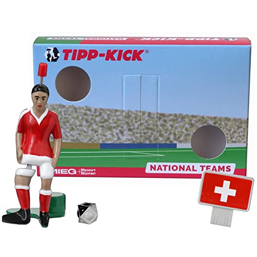 TIPP-KICK Schweiz-Box I Original Set Schweiz-Star-Kicker & Schweiz-Soundchip in der Torwandbox I Figur Spiel I Zubehör von TIPP-KICK