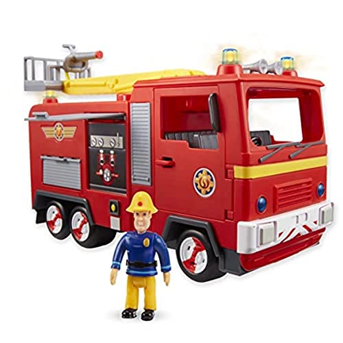 Fireman Sam Electronic Spray and Play Jupiter fire Engine, Free-Wheeling with Lights, Sounds, Water Cannon, with Figure playset. von Fireman Sam