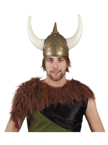 Generique - Goldener Wikinger Helm für Erwachsene mit Hörnern Generique - Goldener Wikinger Helm für Erwachsene mit Hörnern von VIKINGTOYS