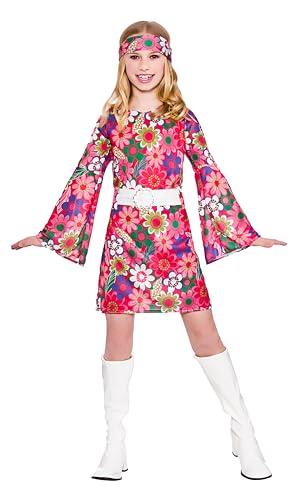 Girls Retro Go Go Girl Fancy Dress Up Party Costume Halloween Child 60s Outfit von Wicked Costumes