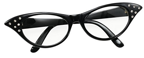 Bristol Novelty BA142B Brille im Stil der 50er, Schwarz, Damen, Einheitsgröße von Bristol Novelty