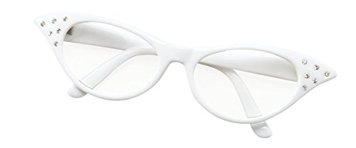 Bristol Novelty BA142W Brille im Stil der 50er, Weiß, Damen, Einheitsgröße Bristol Novelty BA142W Brille im Stil der 50er, Weiß, Damen, Einheitsgröße von Bristol Novelty