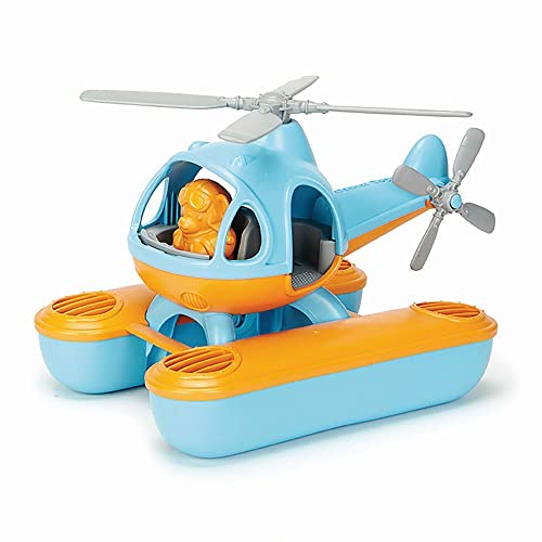 Green Toys 8601063 Wasser-Hubschrauber, Badewannenspielzeug, nachhaltiges Badespielzeug für Kinder ab 24 Monaten, Blau/Orange von Green Toys