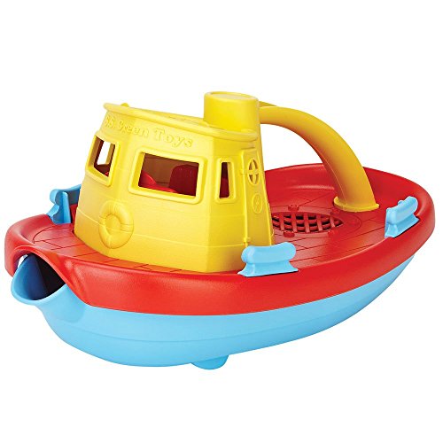 Green Toys Tugboat (Yellow Handle) - Bath and Water Toys, Multicolor, 11.4 x 23.5 x 11.5 cm von Green Toys