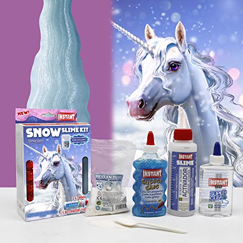 Instant Snow Slime Mini Kit Unicorn - Glow Glue 147 ml + Super Clear Glue 147 ml + Schneepulver + Aktivator 250 ml - 20941 von Instant