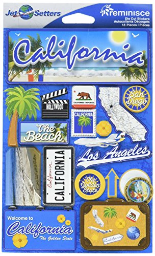 Jet Setters Dimensional Stickers 4.5"X6" Sheet-California von Reminisce