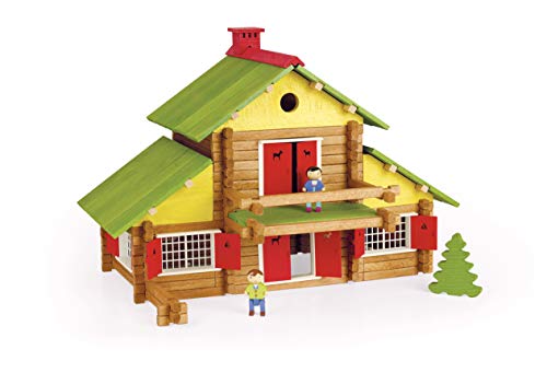 JeuJura Wooden Construction Chalet Toy In Suitcase (240 Pieces) von JeuJura