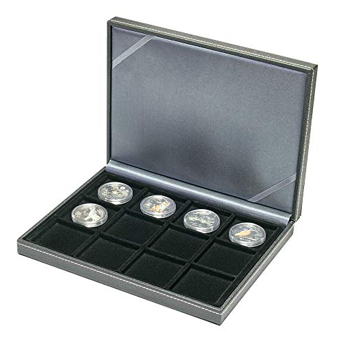 LINDNER Das Original NERA Münzkassette XM mit 12 quadratischen Fächern für Münzen/Münzkapseln bis Außen-Ø 52 mm von LINDNER Das Original