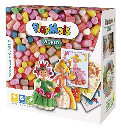 PlayMais WORLD Princess Bastel-Set für Kinder ab 3 Jahren | Circa 1000, Vorlagen & Anleitungen zum Basteln | Geschenke für Kinder | Fördert Kreativität & Feinmotorik | Natürliches Spielzeug von PlayMais