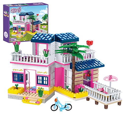 COGO Friends Mädchen Haus, Konstruktionsspielzeug, Spielzeug für Kinder ab 6 Jahren, 360 Stück, Haus Spielzeug Bausets, Hausset, Mädchen Geschenke, kreatives Spielzeug von COGO