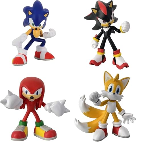 Marukatsu Sonic Comansi Figuren – Set mit 4 Figuren – Sonic, Shadow, Knuckles und Tales, PVC-frei, Spielen und Sammeln von Unbekannt