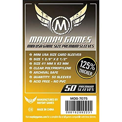 Mayday Games 41 x 63 mm Sleeves Mini USA Premium Kartenspiel (50 Stück) von Mayday Games