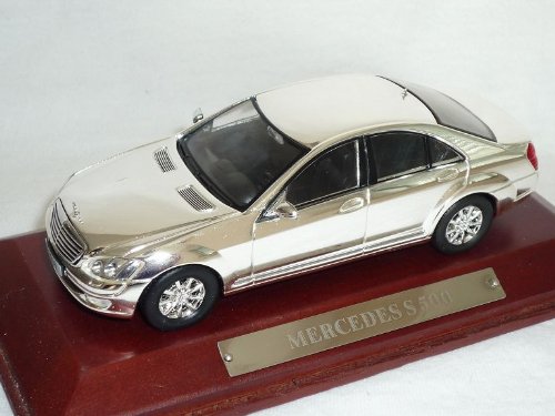MODELLCARSONLINE Mercedes-B S-klasse W221 S500 Limousine Silber Chrom 1/43 Modell Auto Modellauto von MODELLCARSONLINE