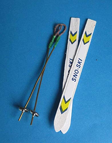 Mini Ski mit Stöcken - 1 Paar für das Puppenhaus Miniaturen 1:12 Mini Ski mit Stöcken - 1 Paar für das Puppenhaus Miniaturen 1:12 von Unbekannt