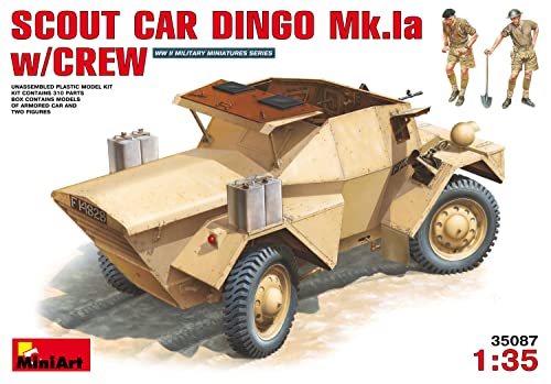 Mini Art 35087 1:35 Spähpanzer Dingo Mk 1a (2) - originalgetreue Nachbildung, Modellbau, Plastik Bausatz, Basteln, Hobby, Kleben, Modellbausatz, Zusammenbauen, unlackiert von MiniArt