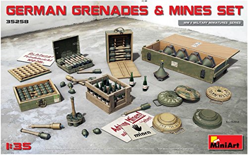Mini Art German Grenades 35258 1:35 Dt. Granaten-/Minen-Set-originalgetreue Nachbildung, Modellbau, Plastik Bausatz, Basteln, Hobby, Kleben, Modellbausatz, Zusammenbauen, unlackiert, verschieden von MiniArt