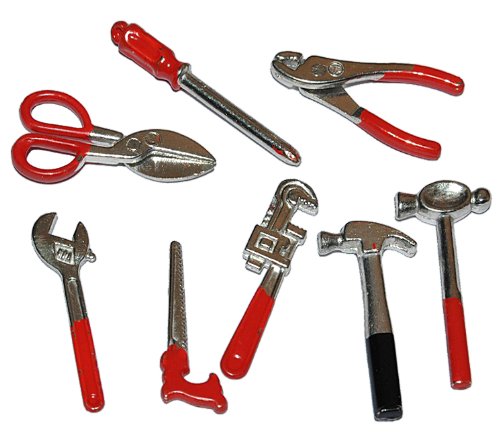 alles-meine.de GmbH Miniatur 8 TLG. Set Werkzeug - für Puppenstube Maßstab 1:12 - für Werkzeuge Puppenhaus Puppenküche Werkzeugkasten von alles-meine.de GmbH