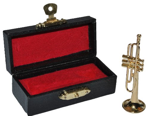 alles-meine.de GmbH Miniatur Trompete - Metall Maßstab 1:12 - Puppenhaus Blechblasinstrument golden - Musikinstrument Musik Instrument Orchester Kammermusik von alles-meine.de GmbH