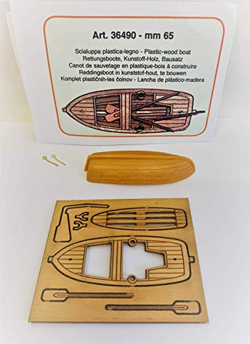 Miniaturmodell Ruderboot Kit 36490 Kunststoffrumpf und Holzdeck, 65 mm lang von Unbekannt