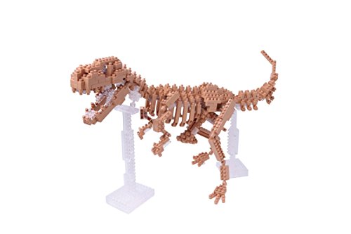 nanoblock NBM-012 - T-Rex Skeleton Model, Minibaustein 3D-Puzzle, Middle Series, 600 Teile, Schwierigkeitsstufe 5, für Experten von Kawada