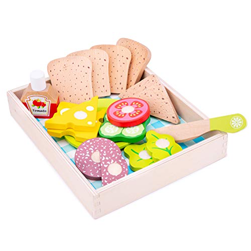 New Classic Toys - 10591 - Kinderrollenspiele - Schneideset Sandwich - 18 Teile von New Classic Toys