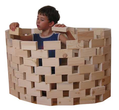Baukid Holzbauklötze „GRUNDAUSSTATTUNG“, 100 große Bauklötze für Kindergarten und Schulkinder! Bauklötze aus unbehandeltem Holz, fördern die Kreativität Ihres Kindes von baukid.de