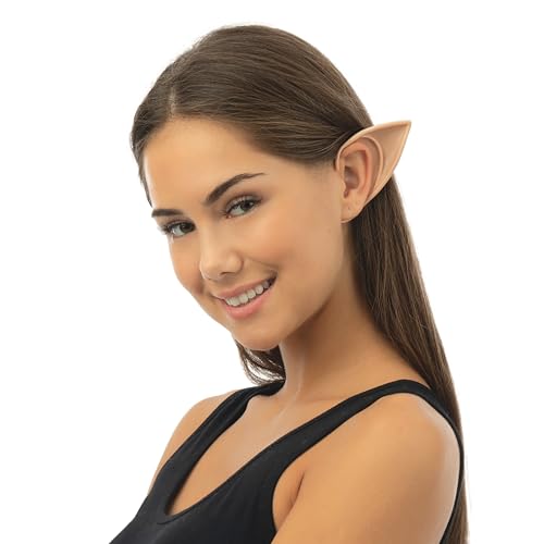 P'tit Clown - 16679 – Elfenohren – Elfenohren – das Paar – Kostümzubehör – perfekt für Karneval, Halloween, Cosplay, Manga, Kostümpartys, Themenveranstaltungen – Unisex – Beige von p'tit clown