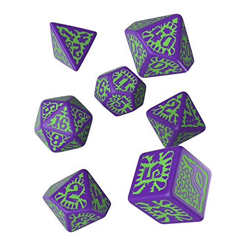 Q-Workshop PAT76 - Pathfinder Goblin Purple & Green Dice Set (7) von Q-Workshop