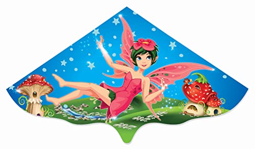 Paul Günther 1101 - Kinderdrachen Magic Fairy, Einleinerdrachen aus robuster PE-Folie für Kinder ab 4 Jahren, mit Wickelgriff und Schnur, ca. 115 x 63 cm groß, ideal auch bei leichtem Wind von Paul Günther
