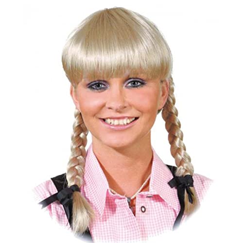 Perücke Lena Langhaar mit Pony Zöpfe bayrische Zopfperücke (Blond) von Orlob