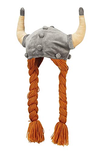 Euro Souvenirs 32187 Mütze Wikinger Helm mit Zöpfen 55 cm von Euro Souvenirs