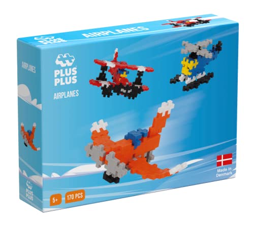 Plus-Plus Geniales Konstruktionsspielzeug, Basic, Flugzeuge, Bausteine-Set, 170 Teile, 9603724 von Plus-Plus