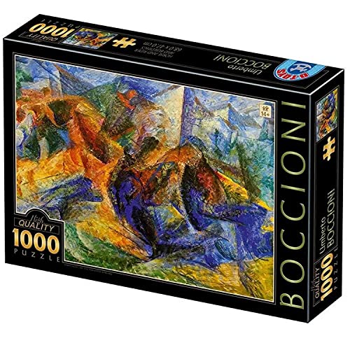 D-TOYS 77370 Puzzle 1000 pcs Umberto BOCCIONI Horse Rider Buildings, Multicolored von D-Toys