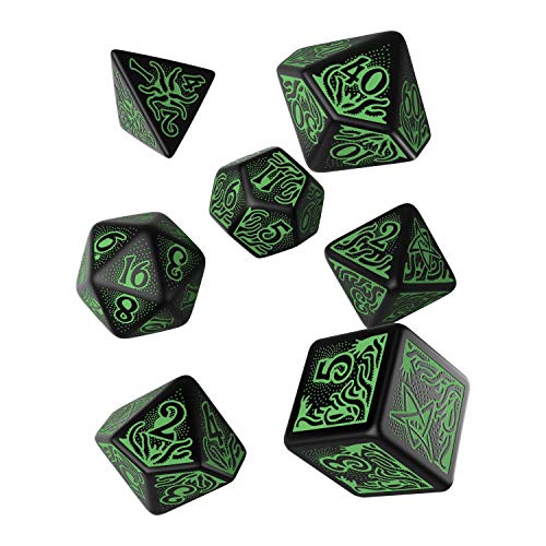 Q-Workshop CTR21 - Call of Cthulhu 7th Edition Dice Set Schwarz & Grün von Q-Workshop