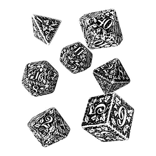 Q-Workshop FOR02 - Forest 3D White & black Dice Set (7) von Q-Workshop