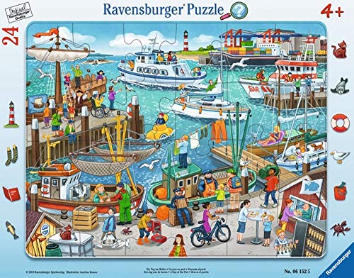 Ravensburger Kinderpuzzle - 06152 Ein Tag am Hafen - Rahmenpuzzle für Kinder ab 4 Jahren, mit 24 Teilen von Unbekannt