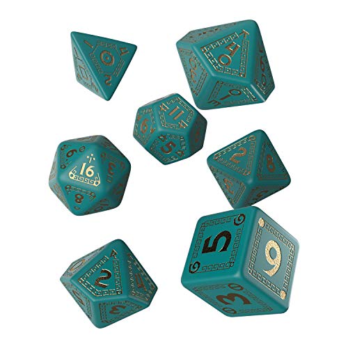 Q-Workshop RQU97 - RuneQuest Turquoise/Gold Dice Set (7) von Q-Workshop