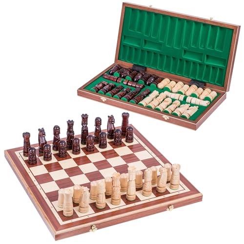 Square - Schach Schloss - 56 x 56 cm - Mahagoni - Schachfiguren geschnitzt - Schachspiel aus Holz von SQUARE GAME