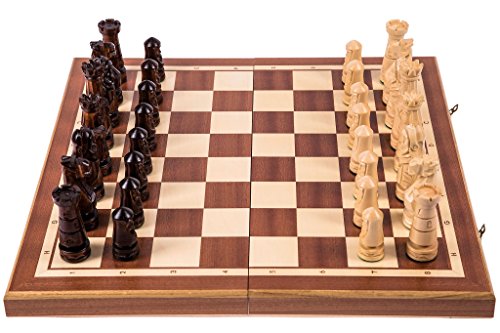 Square - Schach Schloss - 56 x 56 cm - Mahagoni - Schachfiguren geschnitzt - Schachspiel aus Holz von SQUARE GAME
