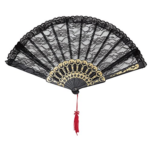Bristol Novelty BA841 Lüfter mit Spitze, Schwarz, Damen, Einheitsgröße Bristol Novelty BA841 Lüfter mit Spitze, Schwarz, Damen, Einheitsgröße von Bristol Novelty