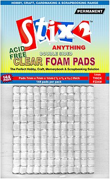 Stix2 Durchsichtig 3D Schaumstoffpads, Doppelte Doppelseitiges Klebeband, 144 blatt - 7mm x 7mm x 1mm von Stix2