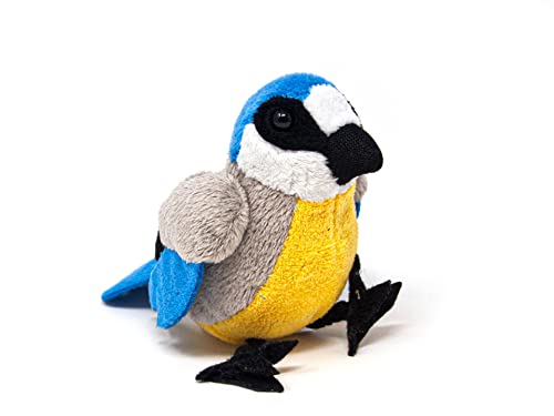 Stofftier Blaumeise 12 cm, Kuscheltier Plüschtier Vogel Vögel Gartenvogel von Unbekannt