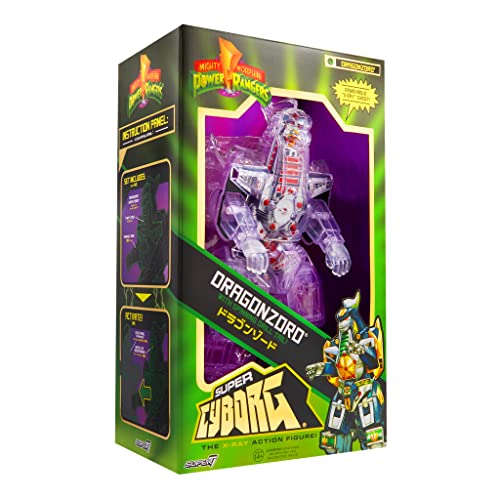 Super7 Mighty Morphin Power Rangers Dragonzord (transparent) 27,9 cm Super Cyborg Actionfigur von Super7